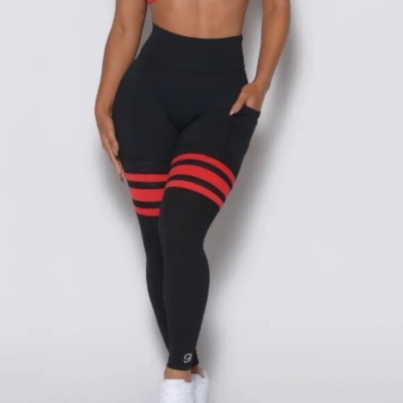 Bombshell Sportswear Scrunch Thigh Highs in Fire in Size M - Picture 2 of 16